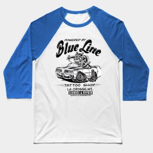 Blue Line Tattoo La Crosse WI Hot Rod Logo Baseball T-Shirt